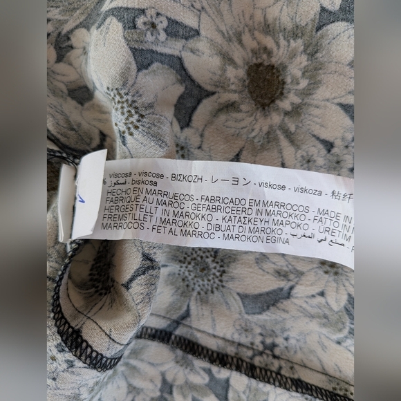 Zara Women's Basic Floral Green Print Mini Dress 3/4 Sleeves Viscose - Picture 10 of 12